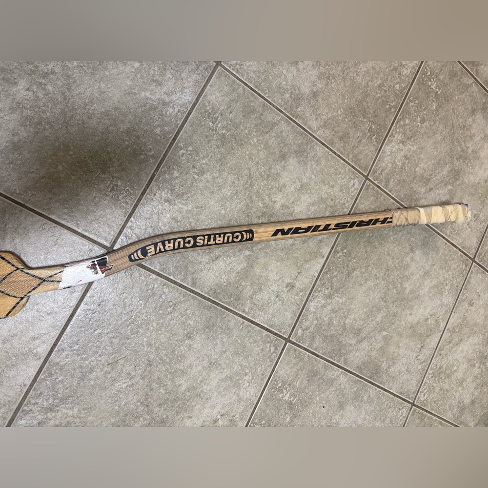 Rare vintage ice hockey stick goalie Curtis curve Christian